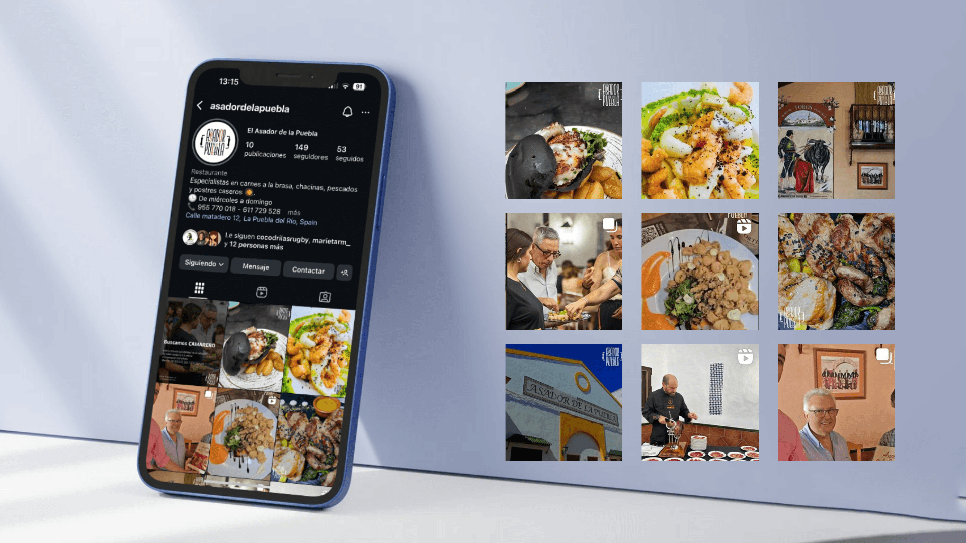 Captura en mockup del nuevo feed de Instagram